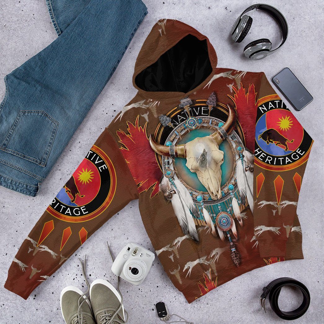 Gearhumans 3D Native American Tshirt Hoodie Apparel GB180325 3D Apparel 