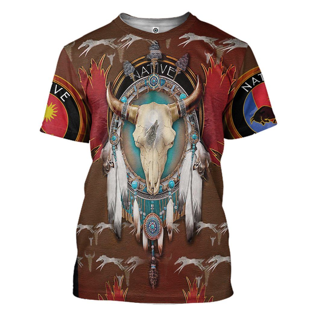 Gearhumans 3D Native American Tshirt Hoodie Apparel GB180325 3D Apparel T-Shirt S 