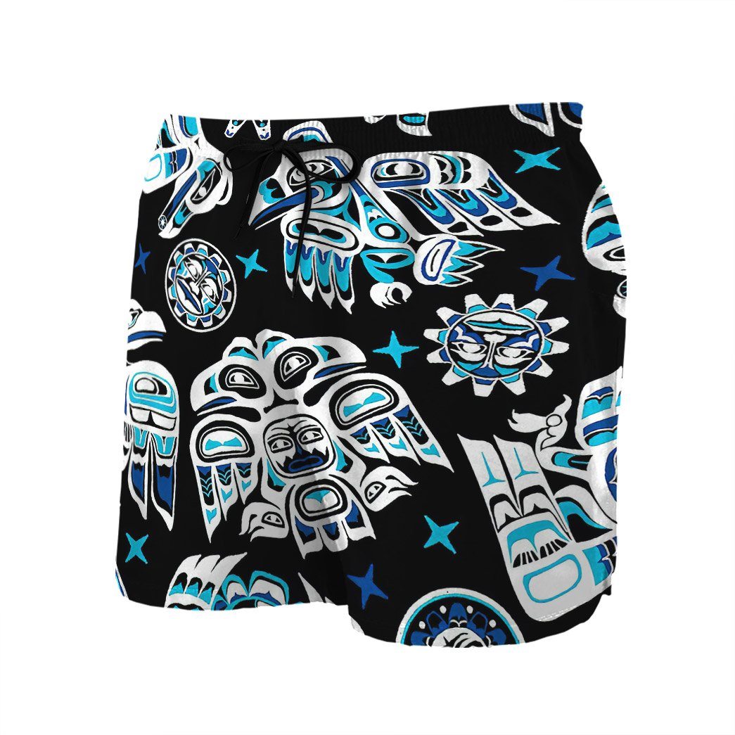Gearhumans 3D Native Spirit Southwest Tribal Animal Symbols Custom Beach Shorts Swim Trunks GS11052124 Men Shorts 