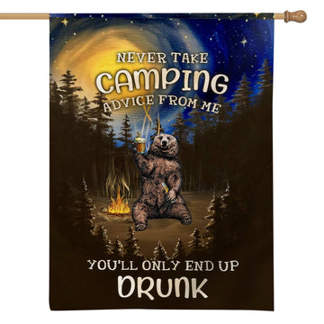 Gearhumans 3D Never Take Camping Advice From Me Custom Name Flag