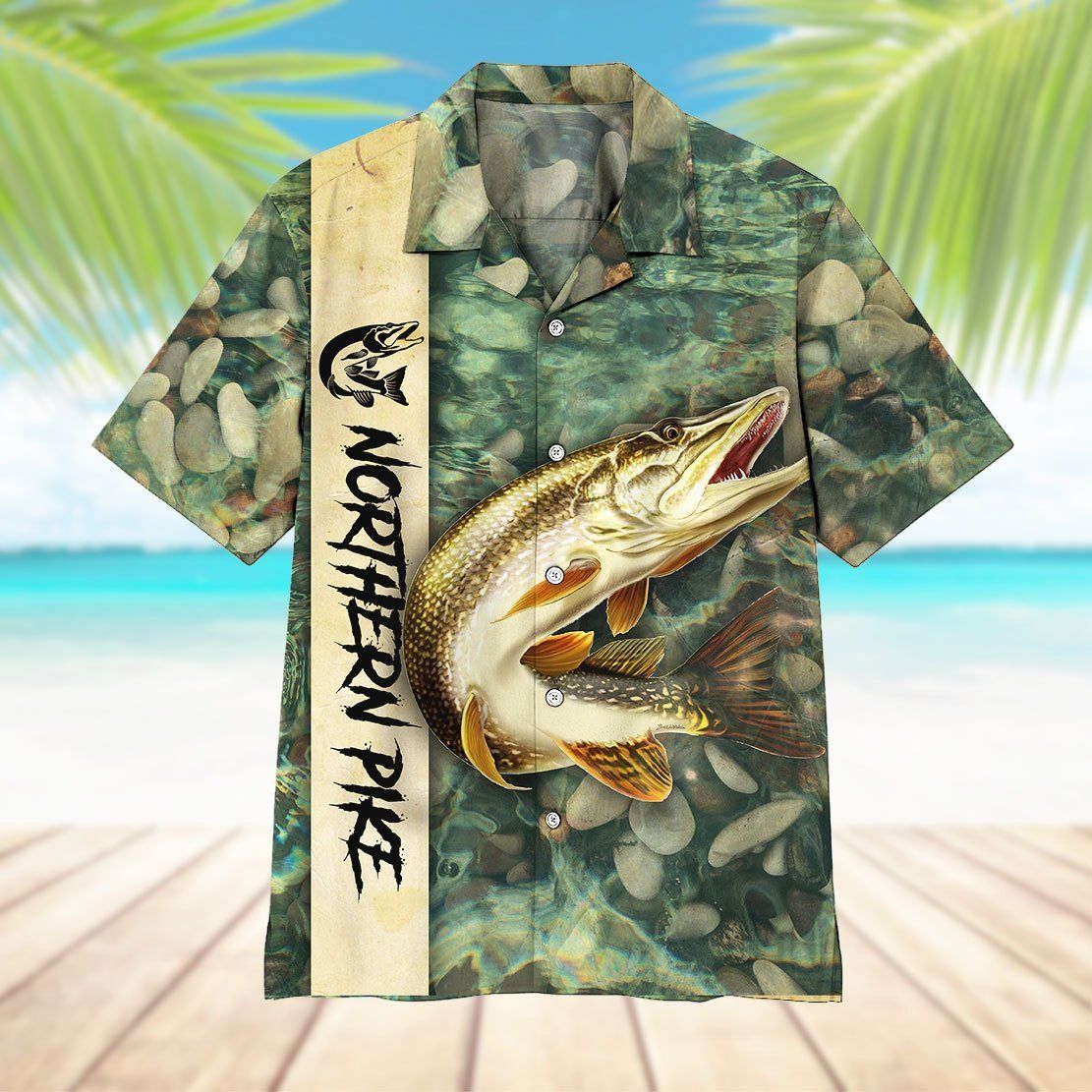 Gearhumans 3D Northern Pike Fishing Hawaii Shirt ZK2604211 Hawai Shirt 