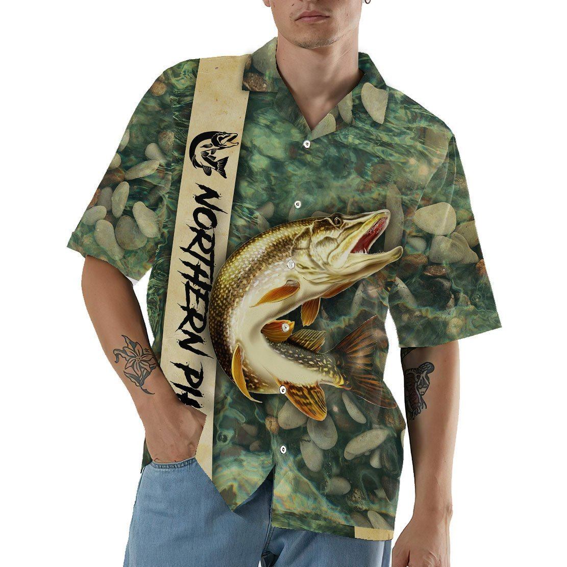 Gearhumans 3D Northern Pike Fishing Hawaii Shirt ZK2604211 Hawai Shirt 
