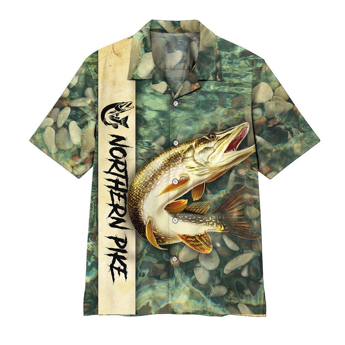 Gearhumans 3D Northern Pike Fishing Hawaii Shirt ZK2604211 Hawai Shirt Short Sleeve Shirt S 