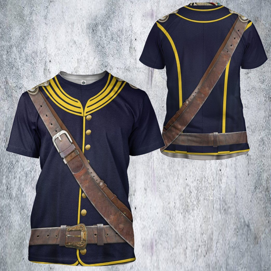 Gearhumans 3D Old US Calvary Uniform 1880 Custom Tshirt Hoodie Apparel GW2505212 3D Apparel 