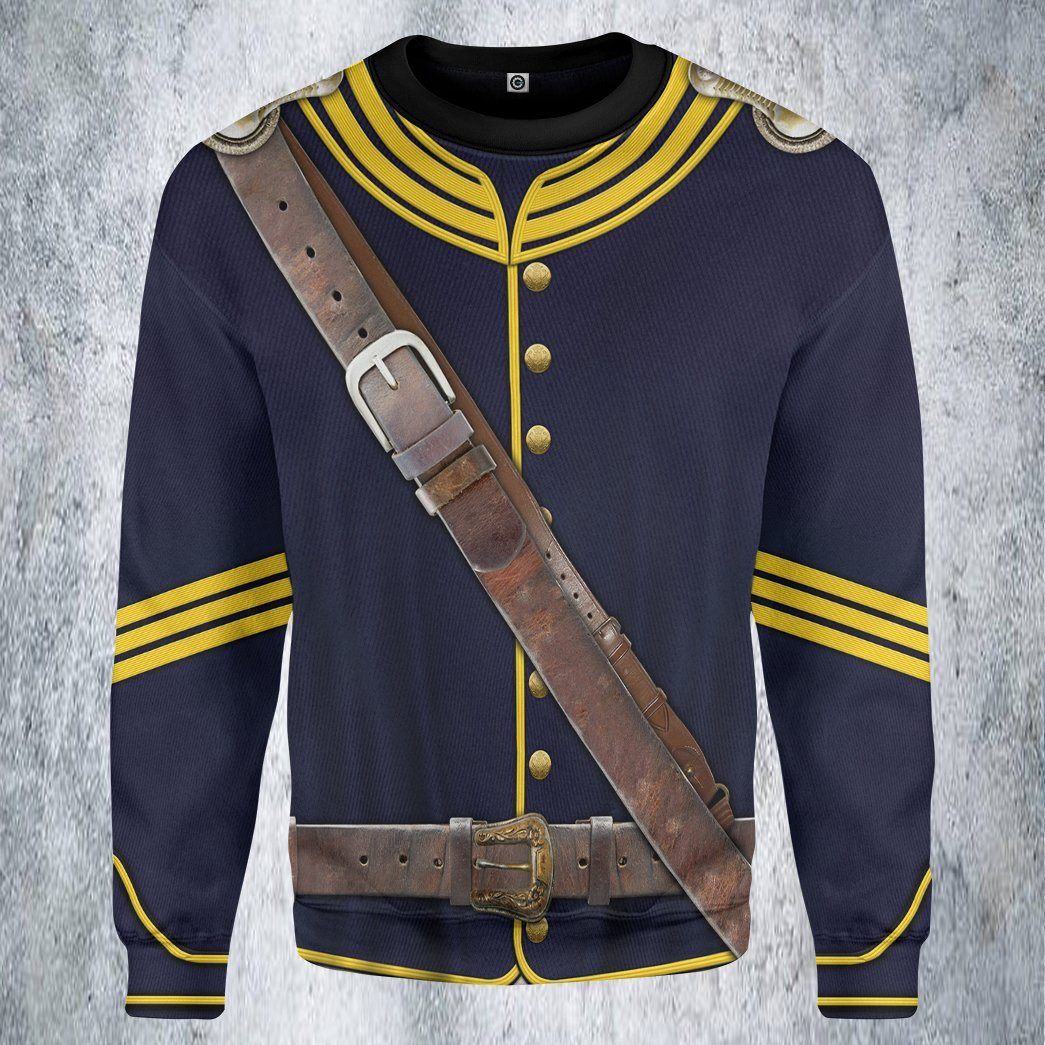 Gearhumans 3D Old US Calvary Uniform 1880 Custom Tshirt Hoodie Apparel GW2505212 3D Apparel 