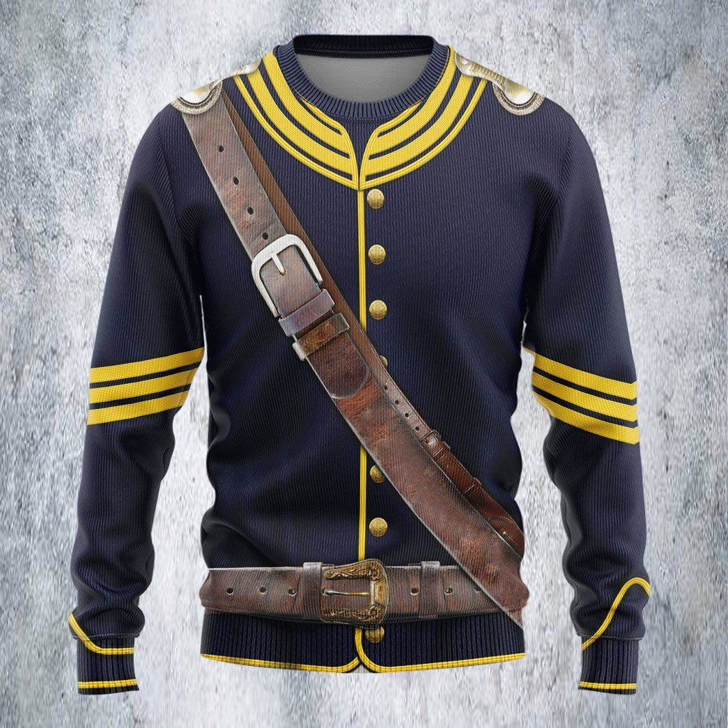 Gearhumans 3D Old US Calvary Uniform 1880 Custom Tshirt Hoodie Apparel GW2505212 3D Apparel 