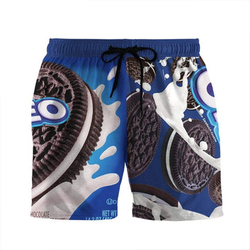 Gearhumans 3D Oreo Custom Beach Shorts Swim Trunks Men GS28077 Men Shorts Men Shorts S