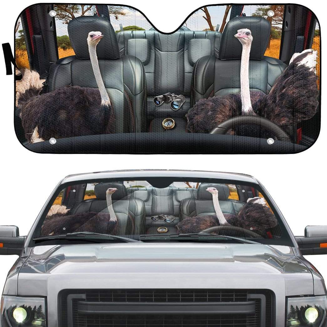 gearhumans 3D Ostrich Custom Car Auto Sunshade GS06071 Auto Sunshade 