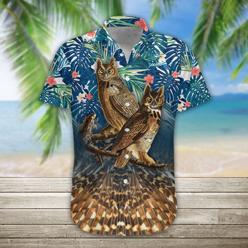 Gearhumans 3D Owl Hawaii Shirt