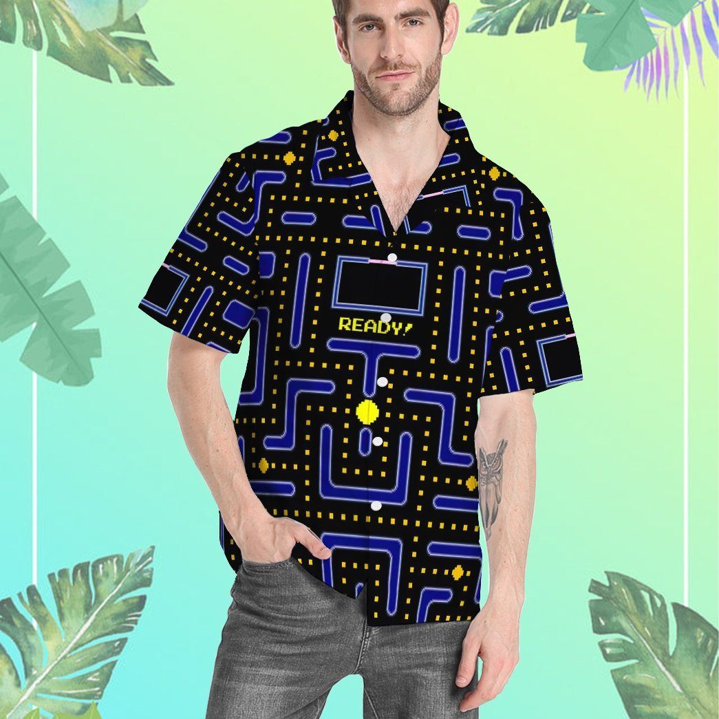 Gearhumans 3D Pacman Gameplay Hawaii Shirt ZK2704213 Hawai Shirt 