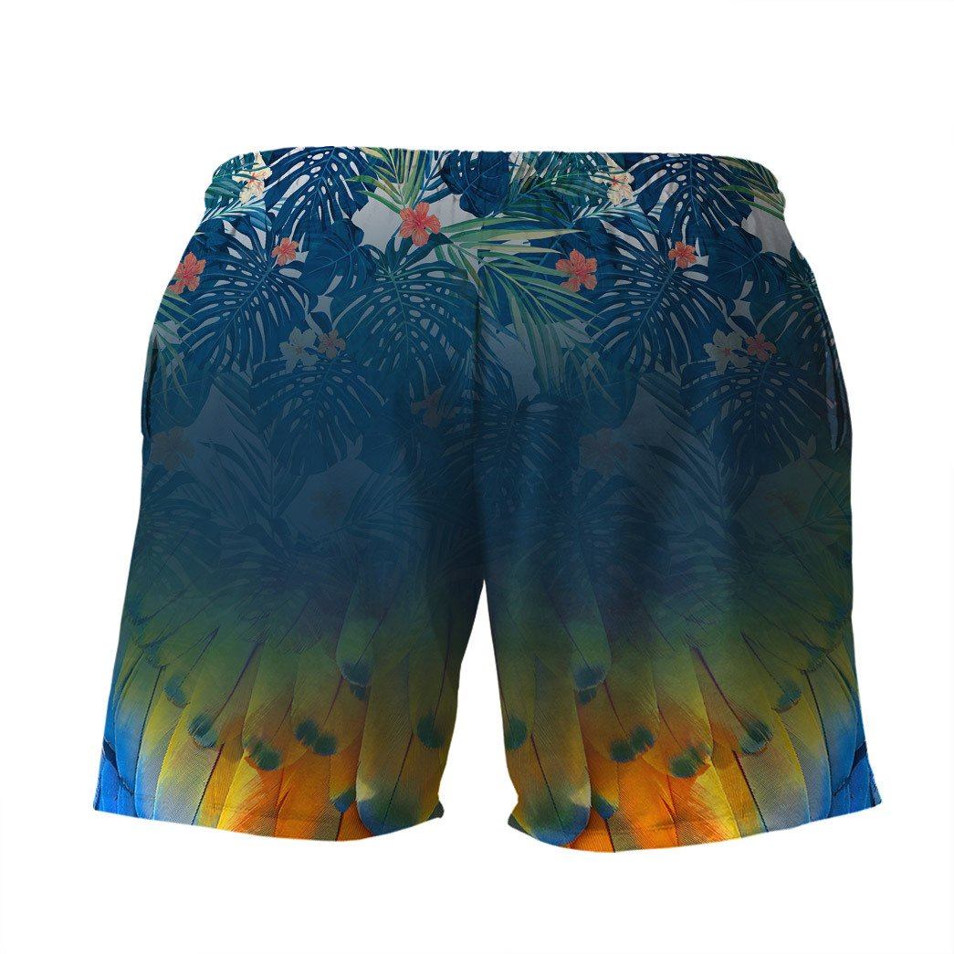 Gearhumans 3D Parrot Hawaii Custom Beach Shorts Swim Trunks GS14052122 Men Shorts 