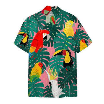 Gearhumans 3D Parrot Tropical Hawaii Shirt