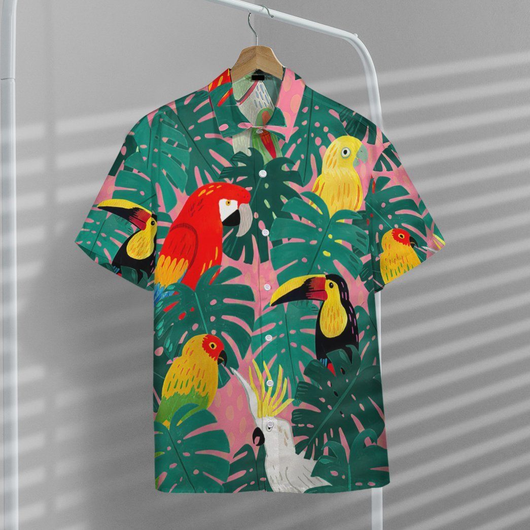 Gearhumans 3D Parrot Tropical Hawaii Shirt ZC13041 Hawai Shirt 