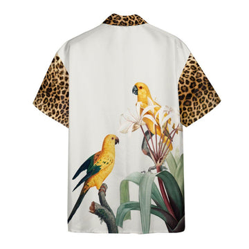 Gearhumans 3D Parrot With Leopard Skin Tropical Hawaii Shirt