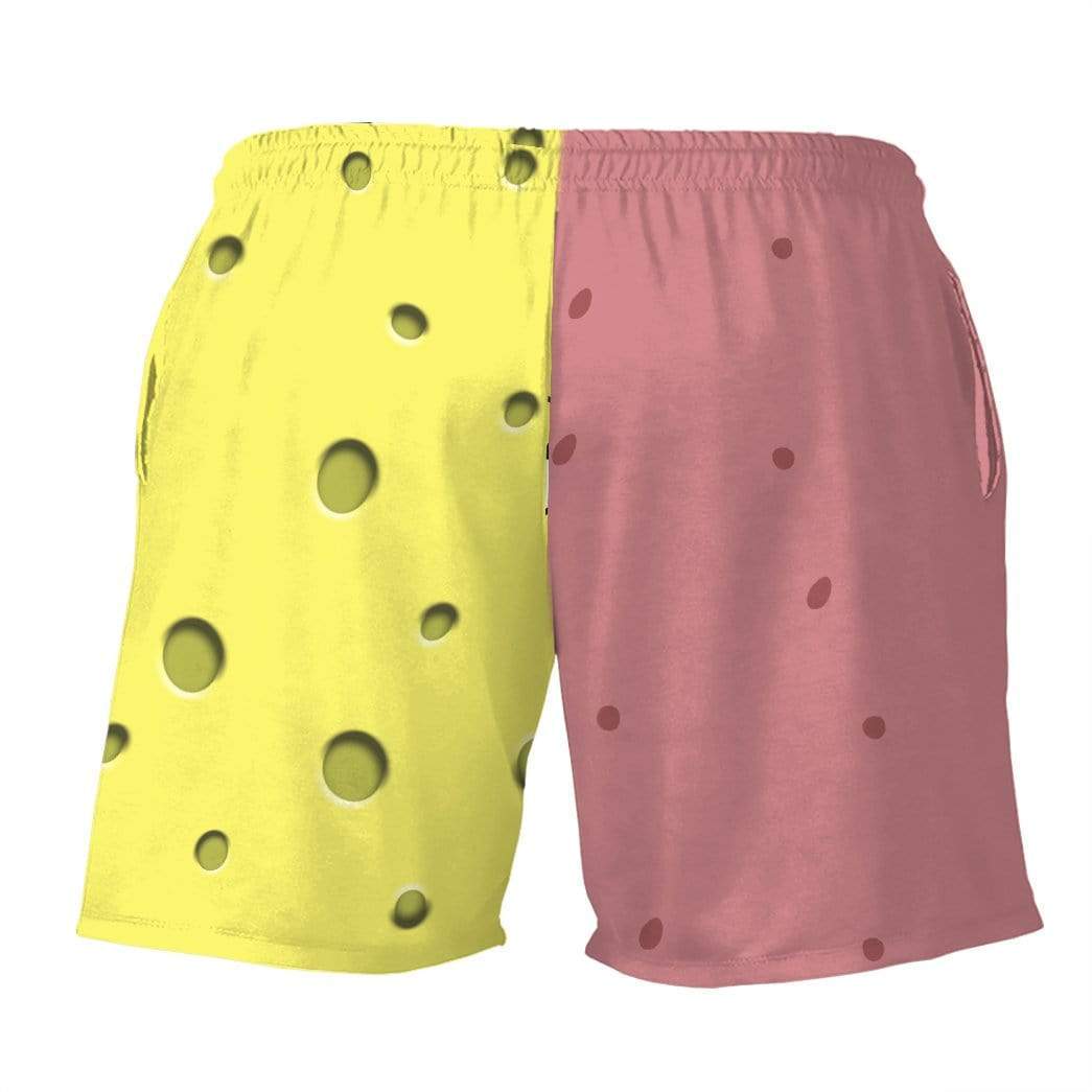 Gearhumans 3D Patrick Star SpongeBob SquarePants Custom Summer Beach Shorts Swim Trunks GV19063 Men Shorts 
