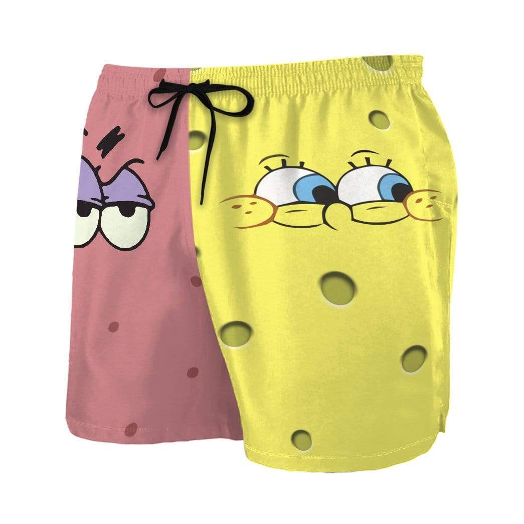 Gearhumans 3D Patrick Star SpongeBob SquarePants Custom Summer Beach Shorts Swim Trunks GV19063 Men Shorts 