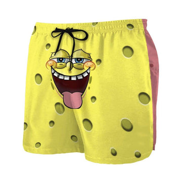 Gearhumans 3D Patrick Star SpongeBob SquarePants Front And Back Custom Summer Beach Shorts Swim Trunks