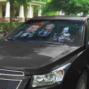 Gearhumans 3D Peabody & Sherman Custom Car Auto Sunshade