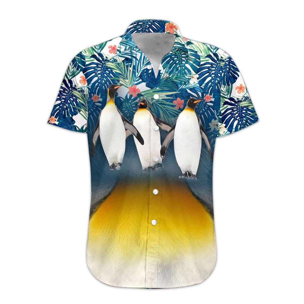 Gearhumans 3D Penguin Hawaii Shirt hawaii Short Sleeve Shirt S