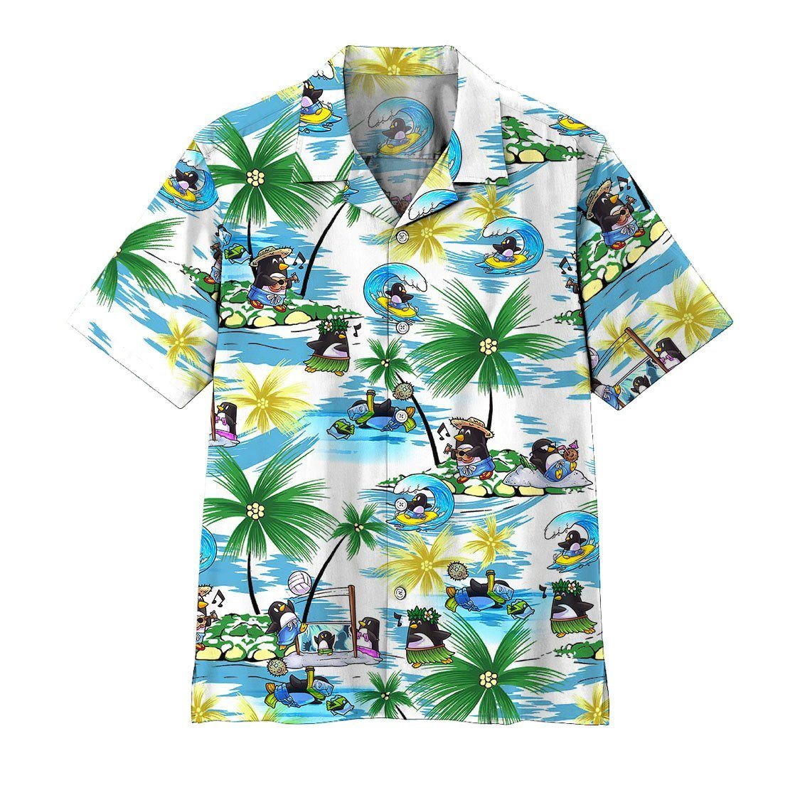 Gearhumans 3D Penguin Hawaii Shirt ZZ2505219 Hawai Shirt Short Sleeve Shirt S 