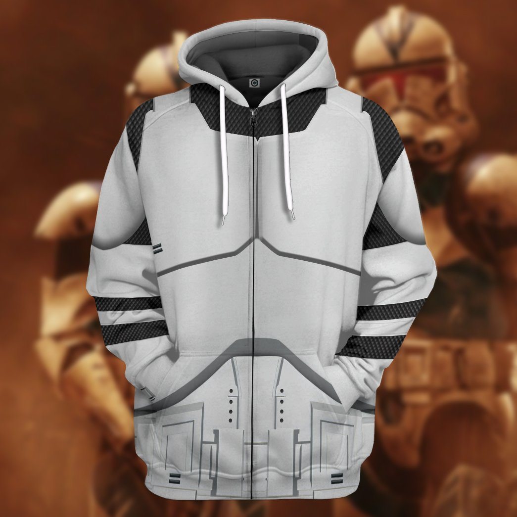 Gearhumans 3D Phase 1 Clone Trooper Custom Tshirt Hoodie Apparel GW2805216 3D Apparel 