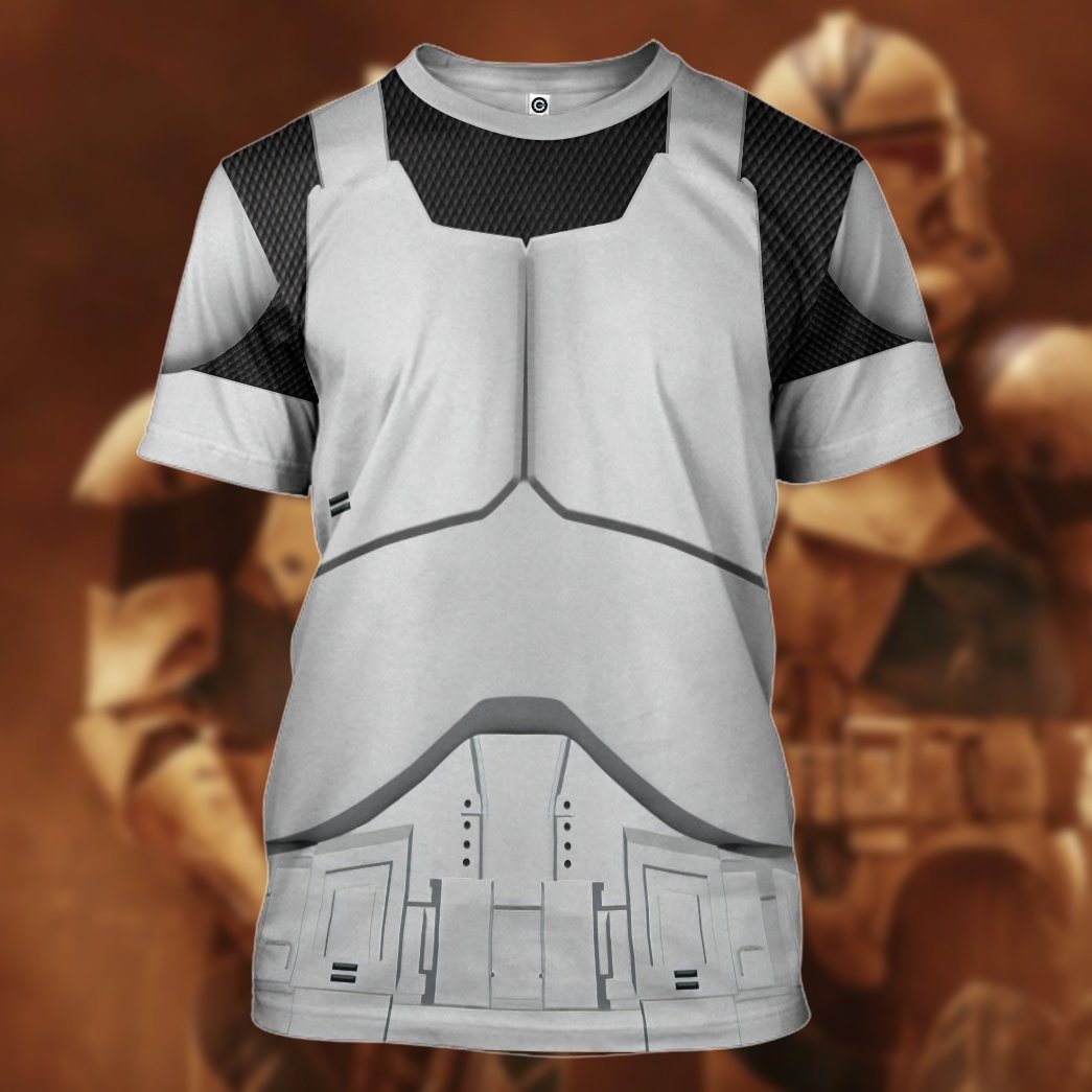 Gearhumans 3D Phase 1 Clone Trooper Custom Tshirt Hoodie Apparel GW2805216 3D Apparel 