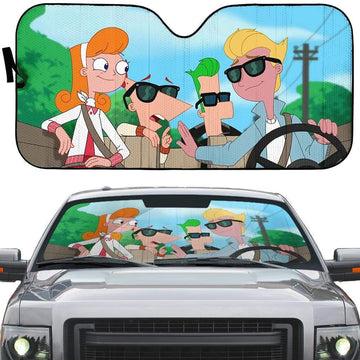 Gearhumans 3D PHINEAS AND FERB Custom Car Auto Sunshade