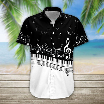 Gearhumans 3D Piano Hawaii Shirt hawaii Short Sleeve Shirt