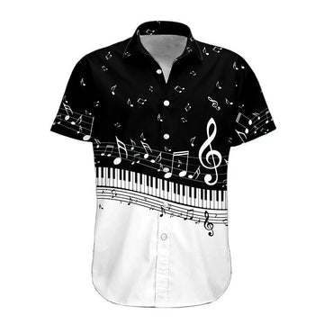 Gearhumans 3D Piano Hawaii Shirt hawaii Short Sleeve Shirt S