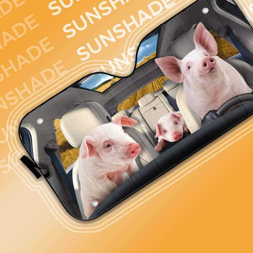 gearhumans 3D Pigs Custom Car Auto Sunshade GS30072 Auto Sunshade 