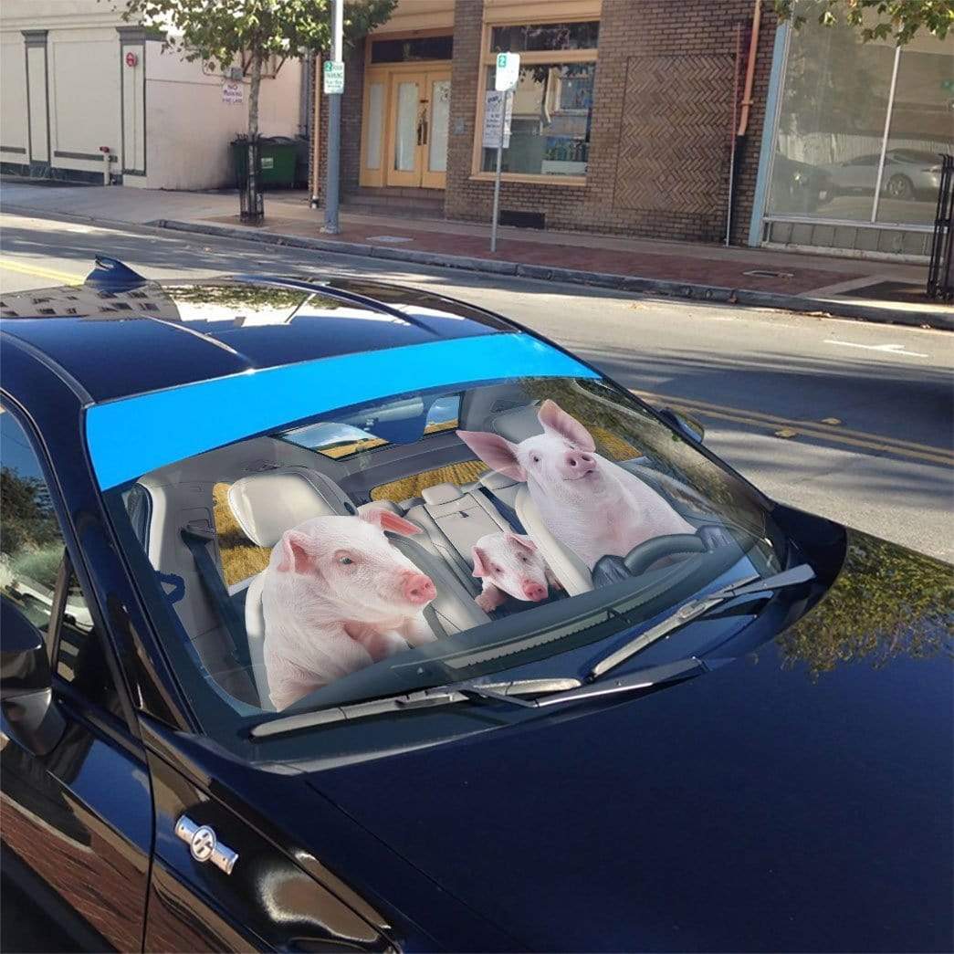 gearhumans 3D Pigs Custom Car Auto Sunshade GS30072 Auto Sunshade 