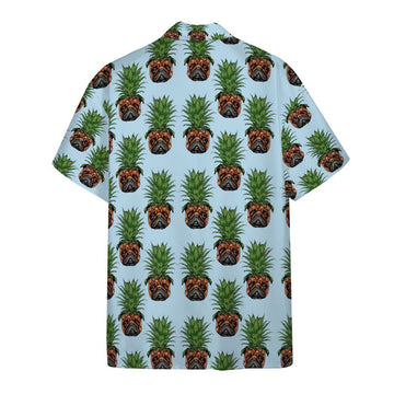 Gearhumans 3D Pineapple Pug Custom Hawaii Shirt