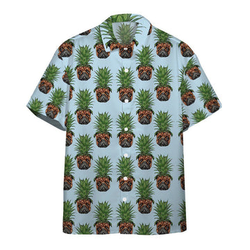 Gearhumans 3D Pineapple Pug Custom Hawaii Shirt