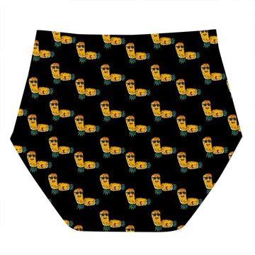 Gearhumans 3D Pineapples Having Fun Custom Womens High Waisted Briefs GO05072110 Women High Waisted Briefs 