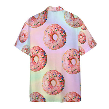 Gearhumans 3D Pink Donuts Custom Hawaii Shirt