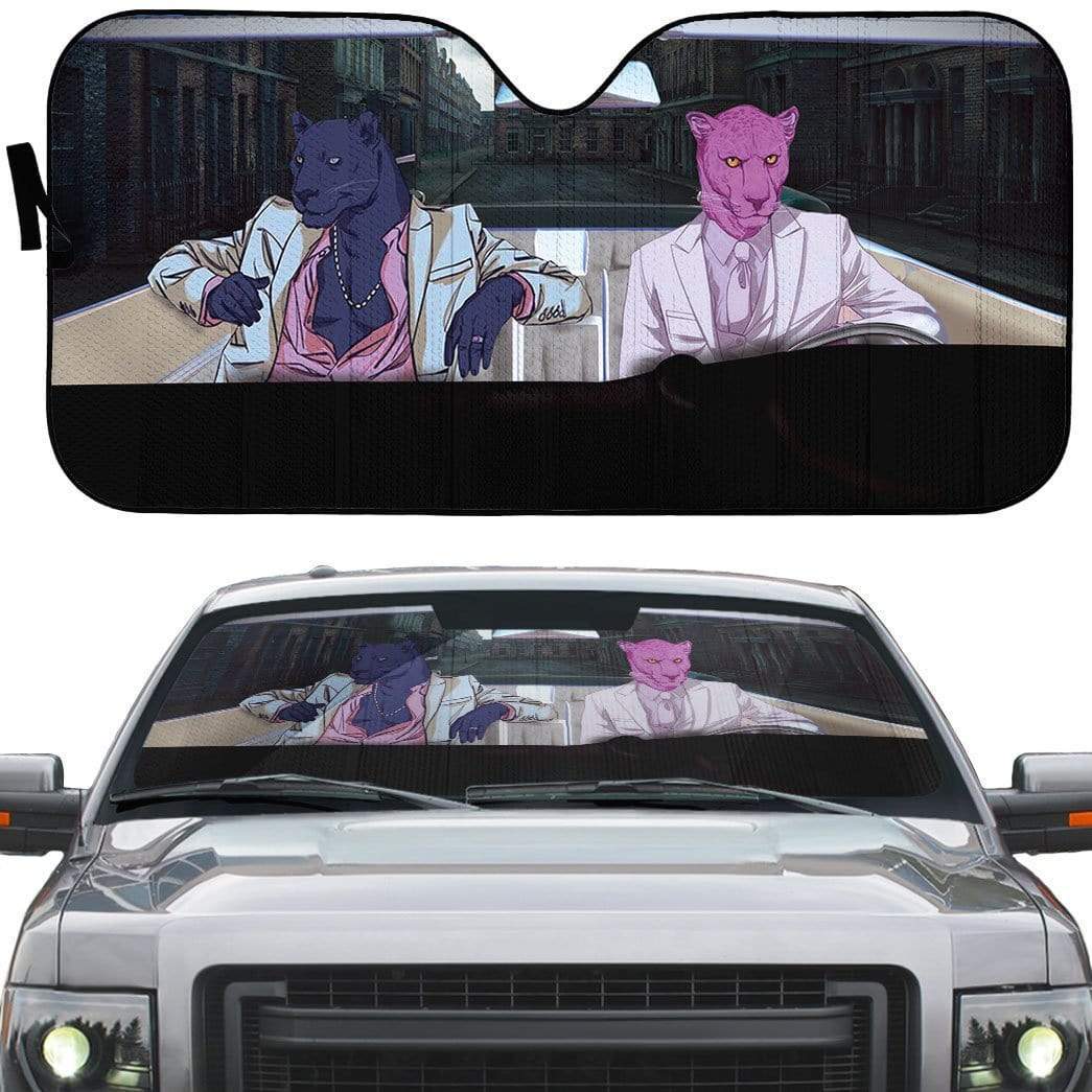 gearhumans 3D Pink Panther Custom Car Auto Sunshade GL07072 Auto Sunshade 