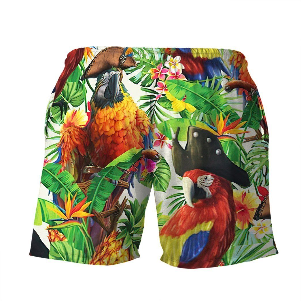Gearhumans 3D Pirate Parrot In The Jungle Custom Short Sleeve Shirt GS1106211 Hawai Shirt 