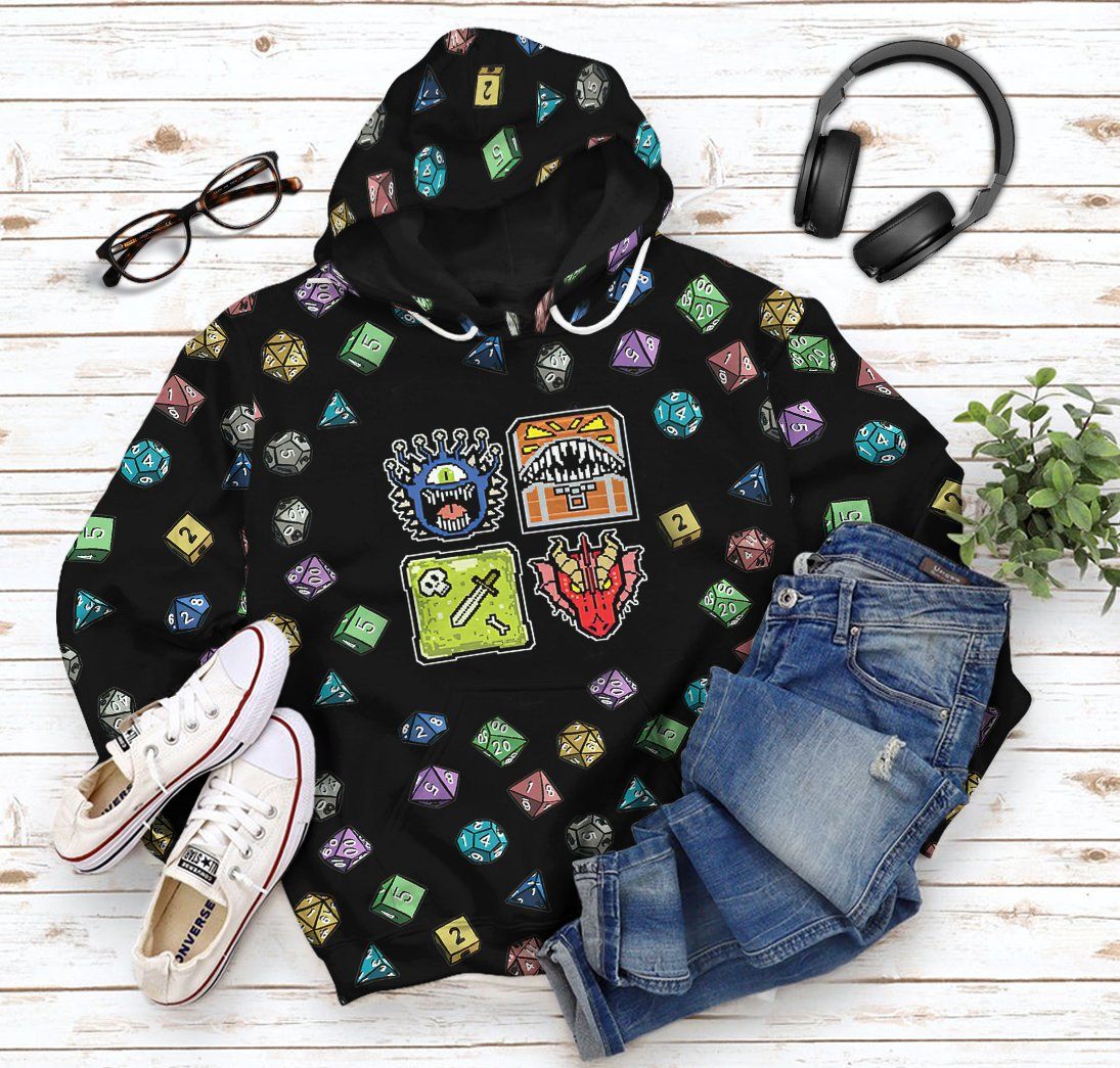 custom d&d monsters Gearhumans 3D PIXEL D&D MONSTERS Custom Tshirt Hoodie Apparel