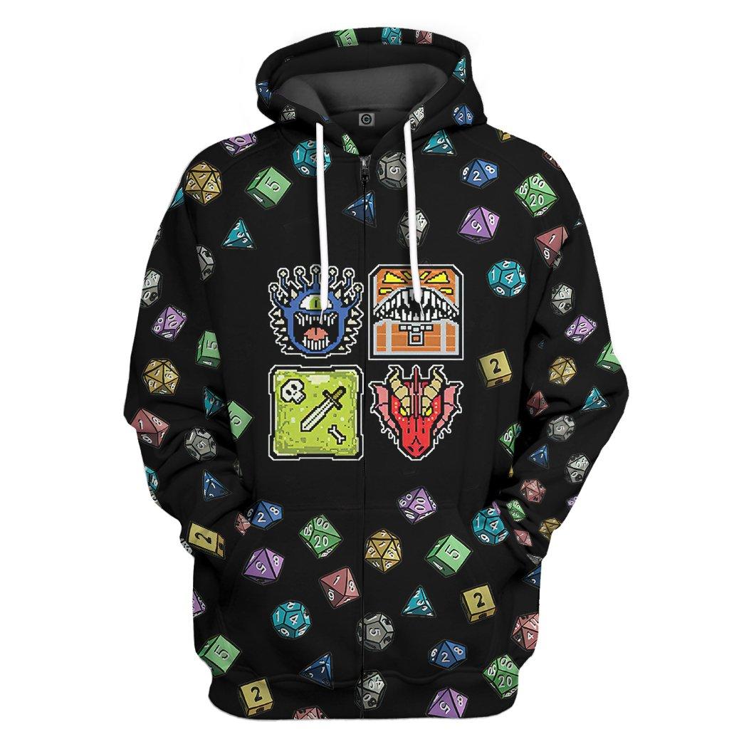 custom d&d monsters Gearhumans 3D PIXEL D&D MONSTERS Custom Tshirt Hoodie Apparel