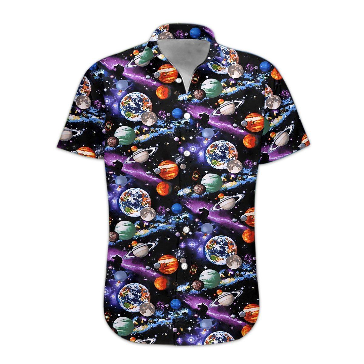 Gearhumans 3D Planet Solar System Hawaii Shirt ZG-HW26082002 Short Sleeve Shirt S
