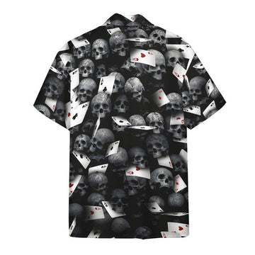 Gearhumans 3D Playing Card Skull Hawaii Shirt