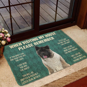 Gearhumans 3D Please Remember Akita Dogs House Rules Custom Doormat