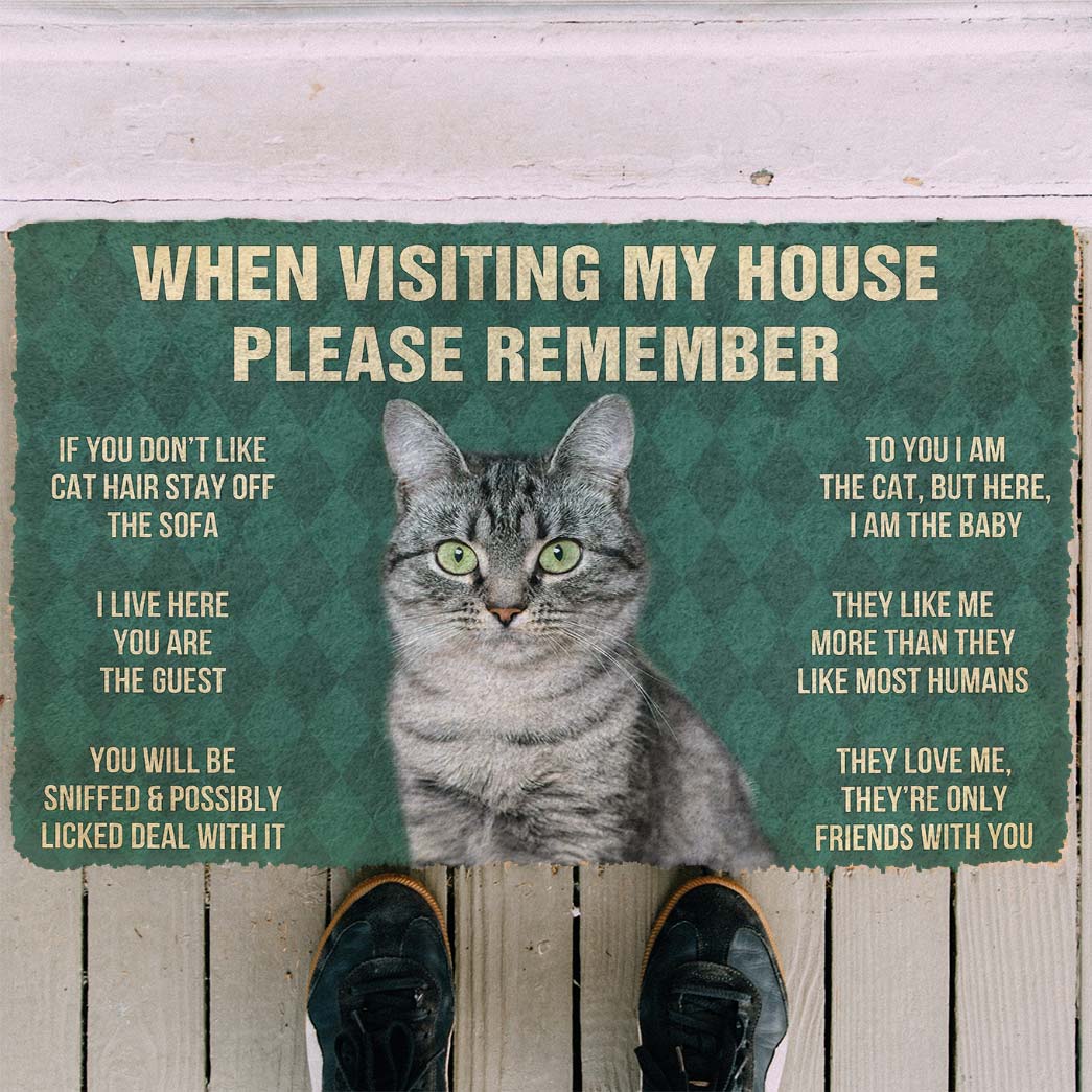 Gearhumans 3D Please Remember American Shorthair Cat House Rules Custom Doormat GS1005216 Doormat 