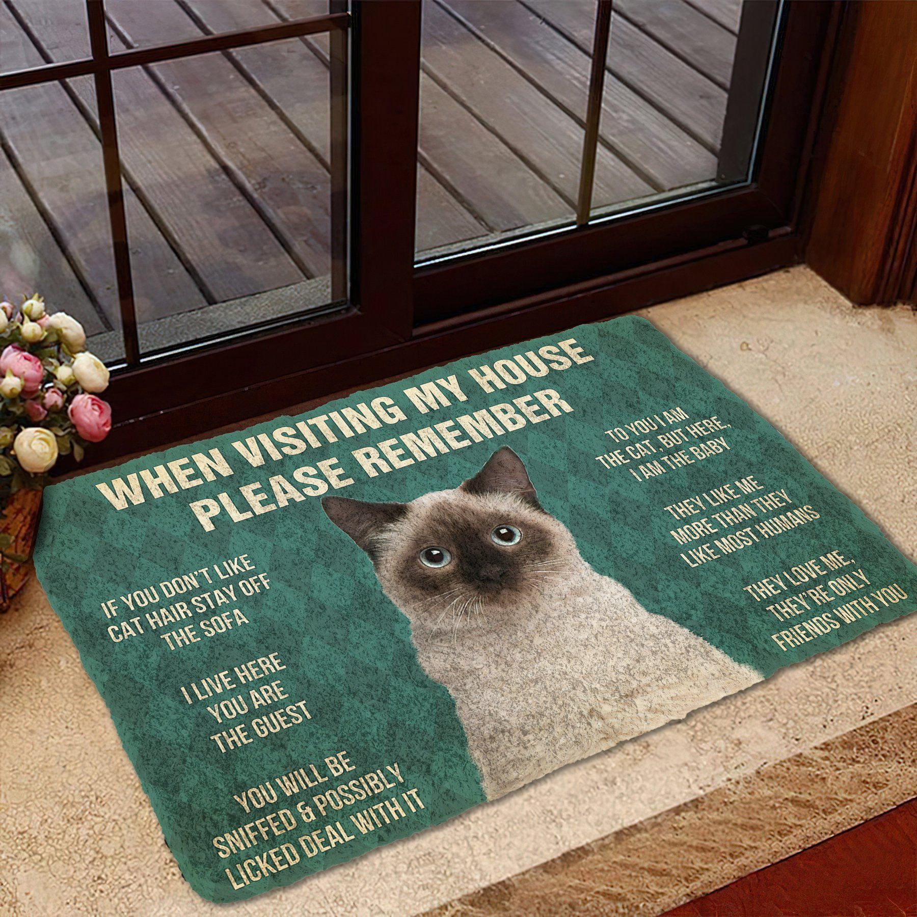 Gearhumans 3D Please Remember Birman Cat House Rules Custom Doormat GS0605215 Doormat 