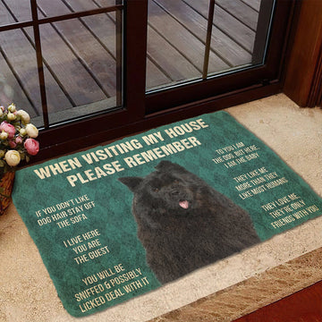 Gearhumans 3D Please Remember Black Chow Chows House Rules Custom Doormat