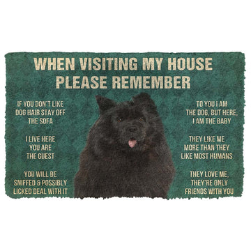 Gearhumans 3D Please Remember Black Chow Chows House Rules Custom Doormat