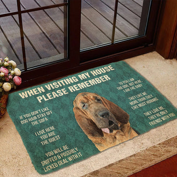 Gearhumans 3D Please Remember Bloodhound Dogs House Rules Custom Doormat