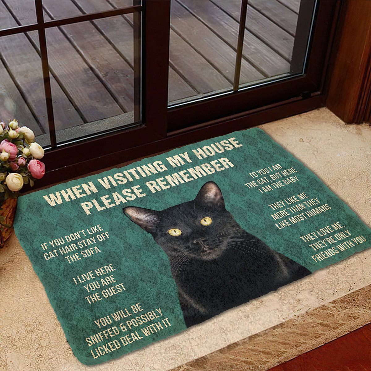 Gearhumans 3D Please Remember Bombay Cat House Rules Custom Doormat GS1005219 Doormat 