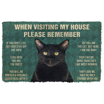 Gearhumans 3D Please Remember Bombay Cat House Rules Custom Doormat