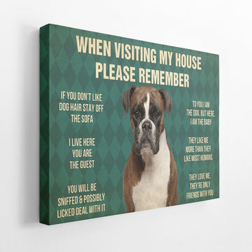 Gearhumans 3D Please Remember Boxer Dog Rules Custom Canvas